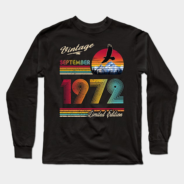 September 1972 Birthday Long Sleeve T-Shirt by Green Splash